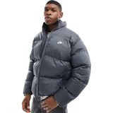 Nike Clup Puffer Synthetic Fill Full Zip Loose Fit Men's Jacket Erkek Bol Kesim Suitici Mont Gri
