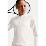 Nike Court Advantage Dri-FIT Mid-Layer 1/4 Zip Tennis Top Kadın Uzun Kollu Dar Kesim Fermuarlı Yaka Tenis Üstü Kırık Beyaz