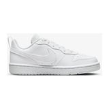 Nike Court Borough Low 2 Erkek Sneaker Suni Deri Düz Topuklu Günlük Kullanım İçin - Beyaz