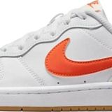 Nike Court Borough Low 2 GS Leather Unisex Sneaker Hakiki Deri Günlük Spor Ayakkabı Beyaz Turuncu
