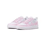 Nike Court Borough Low 2 (Gs) Unisex Çocuk Sneaker Ayakkabısı Pembe Düz Taban Hafif ve Esnek Tasarım