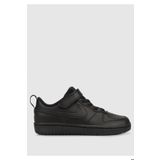 Nike Court Borough Low 2 Leather Sneaker Hakiki Deri Lastik ipli Bantlı Unisex Spor Ayakkabı Siyah