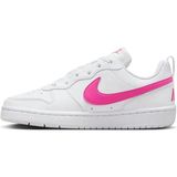 Nike Court Borough Low Gs Recraft Kadın Beyaz-Pembe Spor Ayakkabı Suni Deri Malzeme ile Tasarlandı
