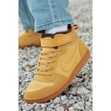 Nike Court Borough Mid Winter Leather Sneaker Hakiki Deri Yün Bilekli Kışlık Çocuk Spor Ayakkabı Taba