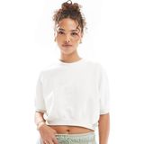 Nike Crop Loose Fit French Terry Short Sleeve Top Kadın Bol Kesim Crop Kısa Kollu Sweatshirt Beyaz
