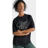 Nike Dance Oversize Ss Tee Kadın Oversize Büyük Beden Taş İşlemeli Tişört Siyah