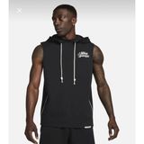 Nike Dri-Fit Basketbol Bol Kesim Kapüşonlu Sıfır Kol Siyah Erkek T-Shirt DH7441-010