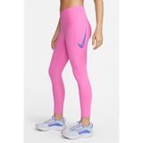 Nike Dri Fit Fast Mid Rise 7/8 Leggings Tight Kadın 3 Cepli Spor Tayt Pembe
