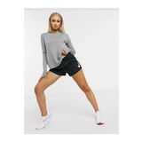 Nike Dri-Fit Miller Top Standart Kesim Gri Kadın Uzun Kollu Tişört Antreman Üstü