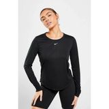Nike Dri-Fit One Swoosh Standart Kesim Siyah Uzun Kollu Tişört Antreman Üstü