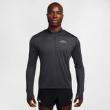 Nike Dri-Fit Pacer Flash Uzun Kollu Fermuarlı Erkek Koşu Üstü Füme Sezonsuz Düz Desen