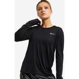 Nike Dri-Fit Pacer Uzun Kollu Siyah Kadın Koşu Üstü Hafif Kumaş ve Rahat Kesim ile Günlük Kullanım - XS