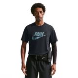 Nike Dri-Fit Run Swoosh Erkek Siyah Koşu T-Shirt IH4238-014