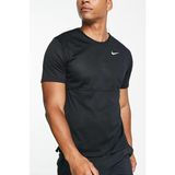 Nike Dri-Fit Run Top Short-Sleeve Standart Fit Kesim Siyah Erkek Tişört