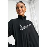 Nike Dri-Fit Swoosh Graphic Running Full-Zip Kadın Ceket - Siyah