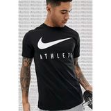 Nike Dri Fit Training Cotton Tee Short Sleeve Baskılı Siyah Tişört - M