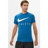 Nike Dri-Fit Training Swoosh Standart Kesim Mavi Erkek Tişört