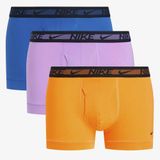 Nike Dri Fit Ultra Stretch 3 Pack Micro 3 lü Paket Kısa Boxer Turuncu Mavi Lila