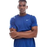 Nike Dri-Fit Uv Miler Ss Erkek Mavi Spor Tişört