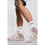 Nike Dunk High 1985 Rose Denim And Leather Sneaker Hakiki Deri Bilekli Unisex Ayakkabı Beyaz - Lacivert