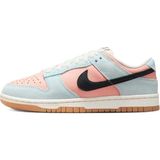 Nike Dunk Low Leather Unisex Sneaker Hakiki Deri Mavi Pembe Spor Ayakkabı - Beyaz - Açık Pembe
