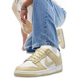Nike Dunk Low Retro Team Gold Beyaz-Bej Renk Deri Erkek Spor Ayakkabı