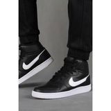 Nike Ebernon Mid Triple Leather Erkek Sneaker Hakiki Deri Bilekli Spor Ayakkabı Siyah - (DipCamo)Charcoal-White
