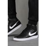 Nike Ebernon Mid Triple Leather Erkek Sneaker Hakiki Deri Bilekli Spor Ayakkabı Siyah