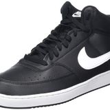 Nike Erkek Court Vision Mid Next Nature basketbol ayakkabısı, Black White Black, 44.5 EU