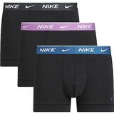 NIKE Erkek Nike Marka Logolu Elastik Bantlı Günlük Kullanıma Uygun Siyah Boxer 0000KE1008-HWH S