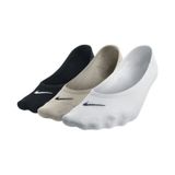 Nike Everyday Lightweight Women's Training Footie Socks 3lü Babet Çorap Beyaz Siyah Bej Beyaz - Siyah