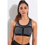 Nike FE/NOM Flyknit Women's High Support Non Padded Sports Kadın Bra Siyah Gri Beyaz