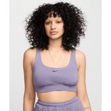 Nike FN2832-509 Sportswear Chill Terry Cropped Tank Mor Kadın Spor Sütyeni