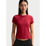 Nike FV5508-613 W NSW NK CHLL KNT MD CRP Kırmızı Yuvarlak Yaka Düz Kadın T-Shirt
