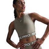 Nike FZ3615-320 Gri Pro Dri-Fit 365 Crop Kadın Antrenman Atlet
