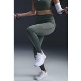 Nike Go Firm Support High Rise Full Length Kadın 6 Cepli Lazer Kesim Antreman Taytı Koyu Yeşil