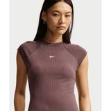 Nike IF0242-502 Kahverengi Sportswear Chill Knit Tight Short-Sleeve Ribbed Top Kadın T-Shirt