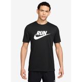 Nike IH4238-010 NK DF TEE RUN SWOOSH Siyah Yuvarlak Regular Fit Baskılı Erkek T-Shirt