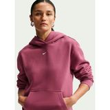 Nike IM8100-654 W NK STDO FLC MW STD PO Pembe Kadın Logo Baskılı Kanguru Cepli Sweatshirt