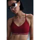 Nike Indy Light Support Padded Adjustable Training Bra Burgundy Kadın Spor Bra Bordo