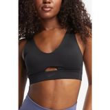Nike Indy Training Plunge Cutout Medium Support Sports Bra Kadın Dekolteli Orta Destekli Spor Sütyen Bra Siyah