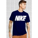 Nike Italic Graphic Logo Erkek Lacivert Bisiklet Yaka Kısa Kollu Tişört