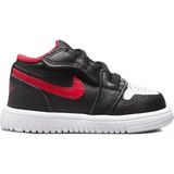 Nike Jordan 1 Low Alt Leather Sneakers Hakiki Deri Lastik Bağcıklı Cırtlı Çocuk Spor Ayakkabı Siyah Beyaz - Siyah - Beyaz