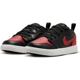 Nike Jordan 1 Low Alt Ps Çocuk Lastik Bağcıklı Gri Cırtlı Deri Ayakkabı DR9748-146 - Siyah - Kırmızı