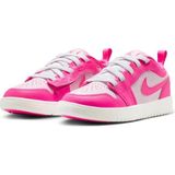 Nike Jordan 1 Low Alt Ps Kız Çocuk Lastik Bağcıklı Gri Cırtlı Deri Ayakkabı DR9748-146 - Pembe