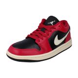 Nike Jordan 1 Low Leather Womens Sneaker Hakiki Deri Kadın Günlük Spor Ayakkabı Siyah Kırmızı