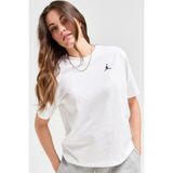 Nike Jordan Essential Women's Loose Fit T-Shirt Kadın Nakış Logo Pamuklu Bol Kesim Tişört Beyaz