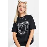 Nike Jordan Essentials Graphic Illustrated Loose Fit T-Shirt Black Kadın Bol Kalıp Grafikli Tişört Siyah