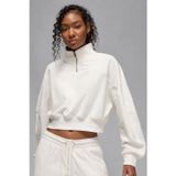 Nike Jordan Fleece Essential Çeyrek Fermuarlı Kadın Dik Yaka Sweatshirt Beyaz