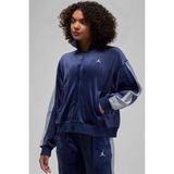 Nike Jordan Flight Full Zıp Velaur Womens Sweatshirt Oversize Kadife Kadın Sweatshirt Lacivert